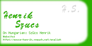 henrik szucs business card